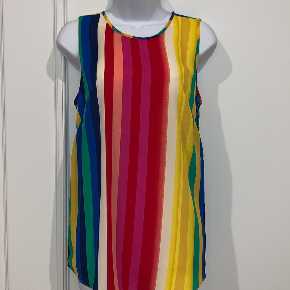 Cynthia Rowley Sheer Rainbow Blouse